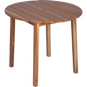 Mesa redonda de teca Tramontina Verona con acabado en barniz transparente 90 cm