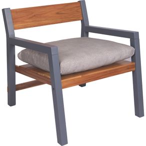 Sillón Tramontina Mistral Tapizado en Madera de Teca y Tauari con Acabado Barnizado