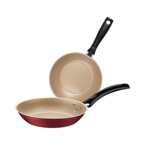 Juego de sartenes Tramontina Turim en aluminio con revestimiento interno y externo con antiadherente Starflon Max rojo 2 piezas