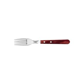 Tenedor Jumbo Tramontina Churrasco con Lámina de Acero Inoxidable y Mango de Madera Tratada Polywood Rojo