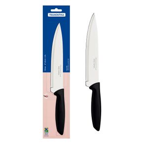 Cuchillo Chef Tramontina Plenus con Lámina en Acero Inoxidable y Mango de Polipropileno Negro 8