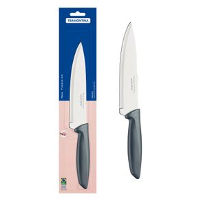 Cuchillo Chef Tramontina Plenus con Lámina en Acero Inoxidable y Mango de Polipropileno Gris 7