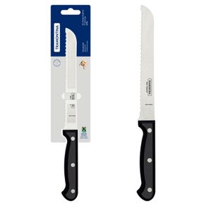 Cuchillo para Pan Tramontina Ultracorte con Lámina en Acero Inoxidable y Mango de Polipropileno Negro 7