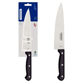 Cuchillo Chef Tramontina Ultracorte con lámina de acero inoxidable y mango de polipropileno negro, 8