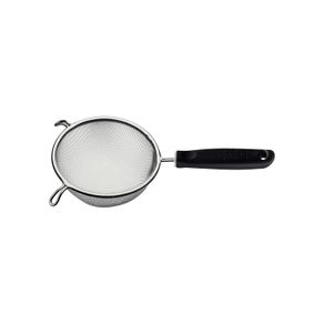 Colador Tramontina Utilità en Acero Inoxidable con Mango de Polipropileno Negro 13 cm