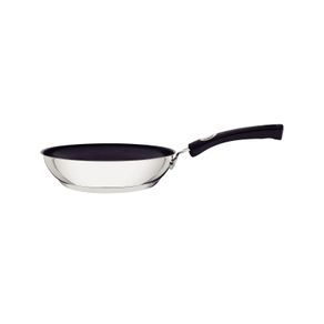 Sartén Tramontina Solar Silicone raso de acero inoxidable fondo triple revestimiento interno antiadherente con mango de silicona, de 20 cm y 1,3 L
