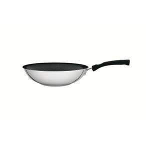 Wok Tramontina Astro Silicone de Acero Inoxidable con Fondo Triple revestimiento interno antiadherente 28 cm 3,3 L