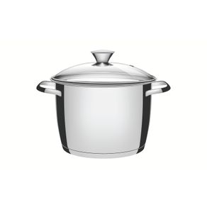 Olla Allegra de acero inoxidable con fondo triple y tapa de vidrio de 22 cm  y 5,6 L Tramontina