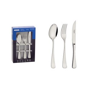 Juego de cubiertos de 12 piezas Tramontina Mônaco de acero inoxidable con cuchillos para asado forjados y terminación en alto brillo