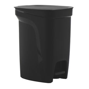 Basurero Tramontina Compact Pedal en Polipropileno Negro con Asta en Acero Galvanizado 10 L
