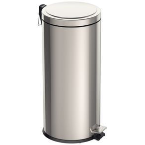 Basurero de acero inoxidable con Pedal Brasil 30 L Tramontina con acabado pulido y cubo plastico interno