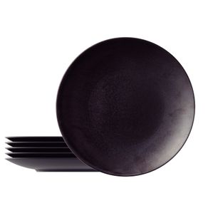 Kit Plato Raso Tramontina Hematita en Porcelana Decorada 28 cm 06 Piezas