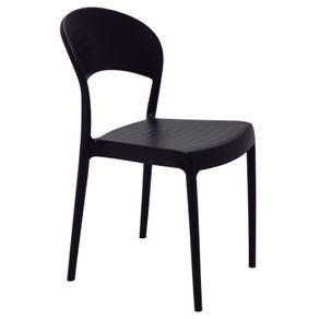 Silla Tramontina Summa Sissi Eco en Polipropileno y Fibra de Vidrio Negro con Respaldo Cerrado