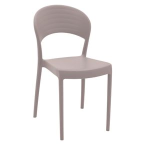 Silla Tramontina Summa Sissi Eco en Polipropileno y Fibra de Vidrio Taupe con Respaldo Cerrado