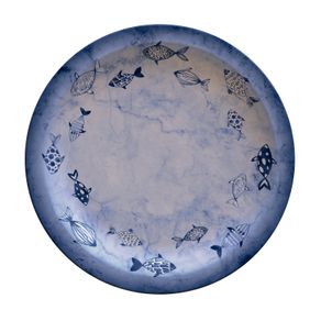 Plato Raso Tramontina Peixes en Porcelana Decorada 28 cm