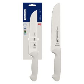 Cuchillo para Carne Tramontina Premium con Lámina de Acero Inoxidable y Mango de Polipropileno Blanco 8