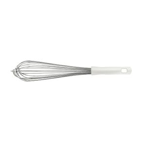 Batidor Manual Tramontina Profissional en Acero Inoxidable con Mango de Polipropileno Blanco 40 cm