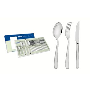 Juego de cubiertos de 24 piezas Tramontina Maresias de acero inoxidable con cuchillos para asado