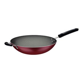 Wok Tramontina Loreto en Aluminio con Revestimiento Interno Antiadherente Starflon Max con Mango Baquelita Rojo 32 cm 4,4 L