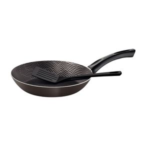 Sartén Tramontina Paris en Aluminio con Revestimiento Interno y Externo con Antiadherente Starflon Max Plomo con Espátula de Nylon 24 cm 1,2 L
