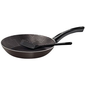 Sartén Tramontina Paris en Aluminio con Revestimiento Interno y Externo con Antiadherente Starflon Max Plomo con Espátula de Nylon 30 cm 2,5 L