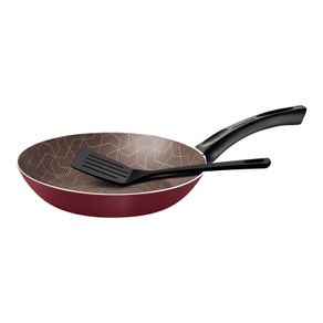 Sartén Tramontina Paris en Aluminio con Revestimiento Interno y Externo con Antiadherente Starflon Max Rojo con Espátula de Nylon 26 cm 1,8 L
