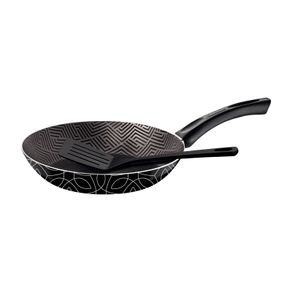 Sartén Tramontina Paris en Aluminio con Revestimiento Interno con Antiadherente Starflon Max y Externo Siliconado Negro con Espátula de 24 cm 1,2 L