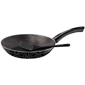 Sartén Tramontina Paris en Aluminio con Revestimiento Interno con Antiadherente Starflon Max y Externo Siliconado Negro con Espátula de 30 cm 2,5 L