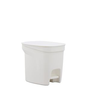 Basurero Tramontina Urban Pedal en Polipropileno Blanco con Asta en Acero Galvanizado 7 L