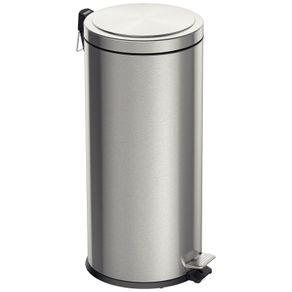 Basurero de acero inoxidable con pedal Tramontina con terminación satinado y balde interno removible de 30 l.