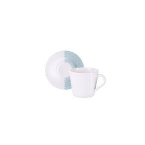 Juego Taza y Platillo de Té Tramontina Aquarius en Porcelana Decorada, 185 ml