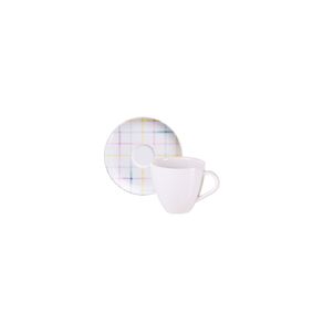 Juego Taza y Platillo Expresso Tramontina Sweet Color en Porcelana 95 ml