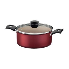 Cacerola Tramontina Turim en aluminio con revestimiento interno y externo con antiadherente Starflon Max roja 22 cm y 3,7 L