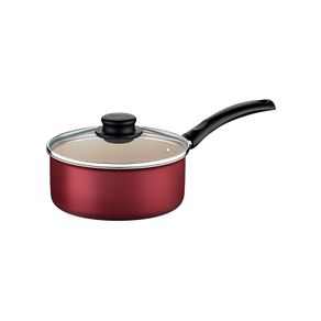 Olla Tramontina Turim en aluminio con revestimiento interno y externo con antiadherente Starflon Max roja 16 cm y 1,4 L