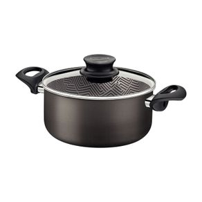 Cacerola Tramontina Paris en Aluminio con Revestimiento Interno y Externo Antiadherente Starflon Max Plomo con Tapa de Vidrio 24 cm 4,9 L