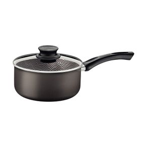 Olla Tramontina Paris en Aluminio con Revestimiento Interno y Externo Antiadherente Starflon Max Plomo con Tapa de Vidrio 18 cm 2,1 L