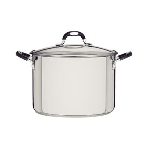 Olla alta  Astro Silicone de acero inoxidable con fondo triple con tapa de vidrio de 30 cm y 20,8 l Tramontina