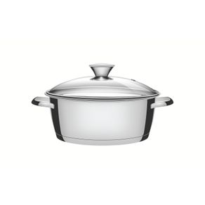 Cacerola rasa  Allegra de acero inoxidable con fondo triple de 24 cm y 4,2 l Tramontina