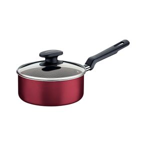 Olla Tramontina Loreto en Aluminio con Revestimiento Interno y Externo Antiadherente Starflon Max Mango Baquelita y Tapa de Vidrio 18 cm 2,0 L Rojo