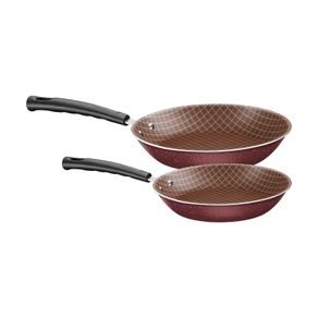 Juego de sartenes Tramontina Neocook en aluminio con revestimiento interno y externo con antiadherente Starflon Max Negro 2 piezas