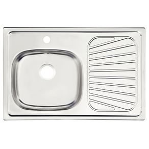 Fregadero de empotrar en acero inoxidable 80x52 cm