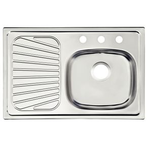 Fregadero de empotrar en acero inoxidable 80x52 cm