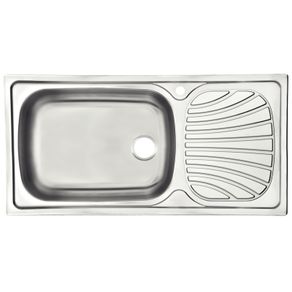 Fregadero de empotrar en acero inoxidable 100x50 cm
