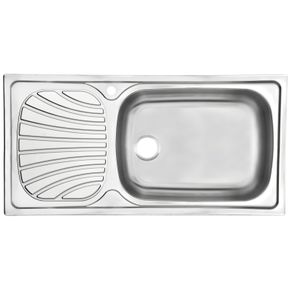 Fregadero de empotrar en acero inoxidable 100x50 cm