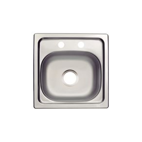 Fregadero de empotrar en acero inoxidable 1 cubeta 38x38 cm