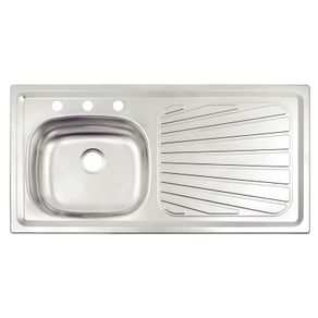 Fregadero de empotrar en acero inoxidable 100x50 cm