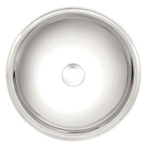 Lavabo Tramontina redondo en acero inoxidable de alto brillo 34 cm
