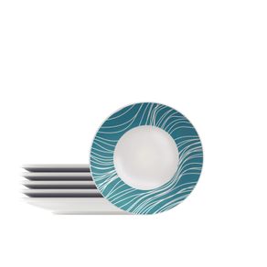 Kit Plato Postre Tramontina Clarice en Porcelana Decorada 19 cm 06 Piezas