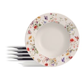 Kit Plato Raso Tramontina Ana Clara en Porcelana Decorada 27 cm 06 piezas
