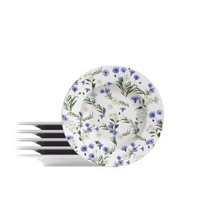 Kit Plato Tramontina Ana Alice en Porcelana Decorada 21 cm 06 Piezas